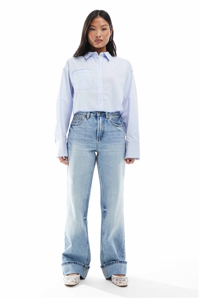 Джинсы Petite d92 с прямыми широкими брючинами, светло-голубого цвета артикул 150061211