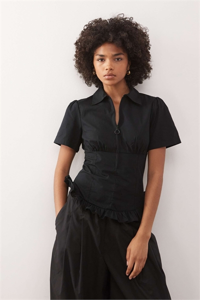 Рубашка с застежкой-молнией и зауженной талией артикул 151899579