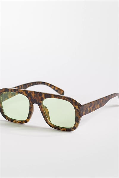 Эксклюзивные солнцезащитные очки в стиле «авиатор» с массивными зелеными стеклами артикул 153150558