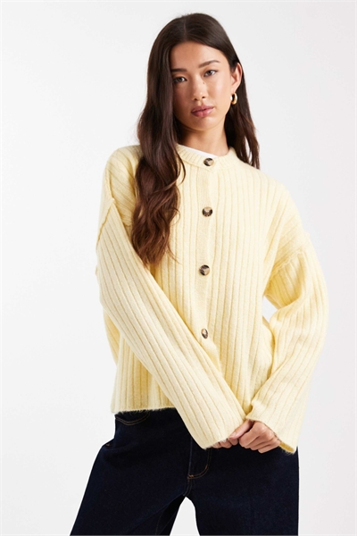 Кардиган с крупной ребристой вязкой артикул 152352380