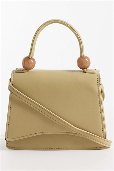 Сумка через плечо с ручкой в виде шарика из искусственной кожи и съемным ремнем артикул 151270769