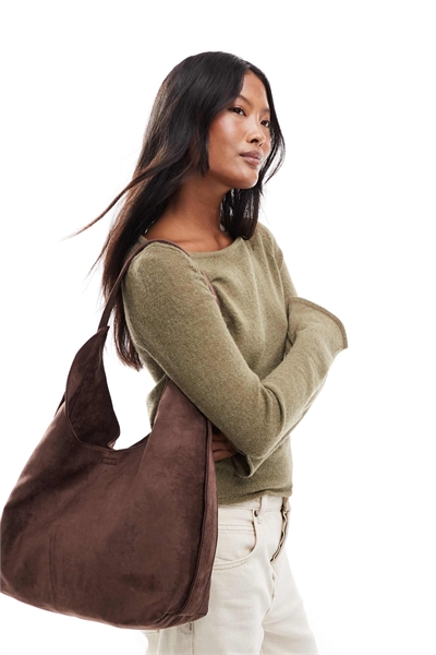 Сумка-тоут из искусственной замши с ремешком артикул 149107084