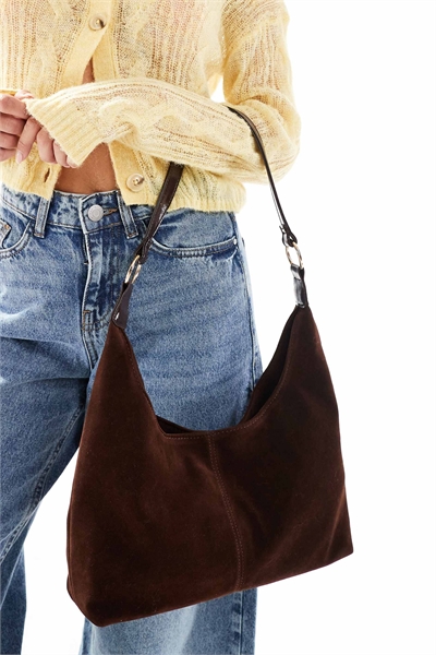 Сумка через плечо из искусственной замши свободного кроя артикул 147405766