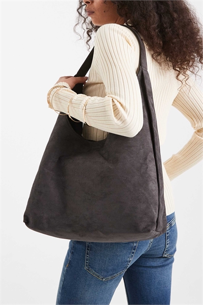 Сумка-тоут из искусственной замши с ремешком артикул 149107058