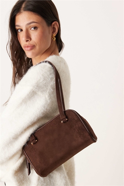 Сумка через плечо прямого кроя из искусственной замши артикул 149860802