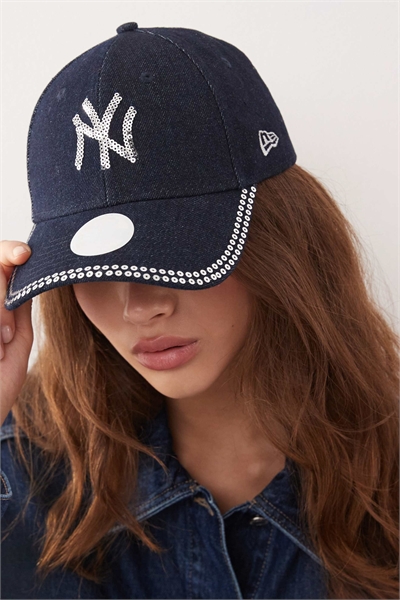 Женская джинсовая кепка NY Yankees 9forty с логотипом из пайеток артикул 152195778