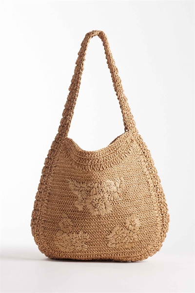 Большая сумка через плечо в виде цветка из рафии артикул 152429968