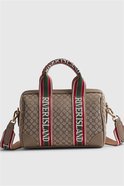 Сумка-боулер с жаккардовым монограммным узором артикул 155428038