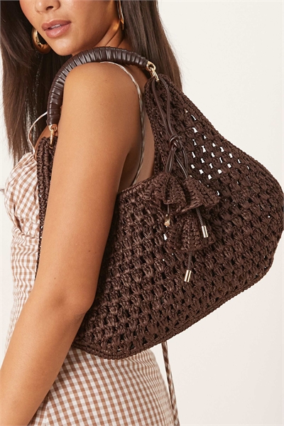 Сумка, связанная крючком, с подвеской в виде цветка артикул 148249824