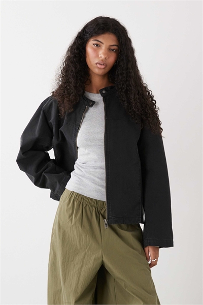 Куртка из вымытой парусины на молнии артикул 154840034