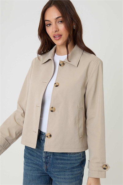 Укороченный тренч с капюшоном артикул 155550440