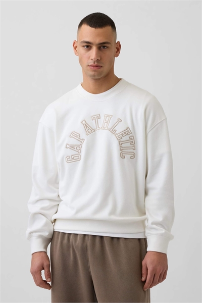 Свитер с круглым вырезом и спортивным логотипом артикул 155313179