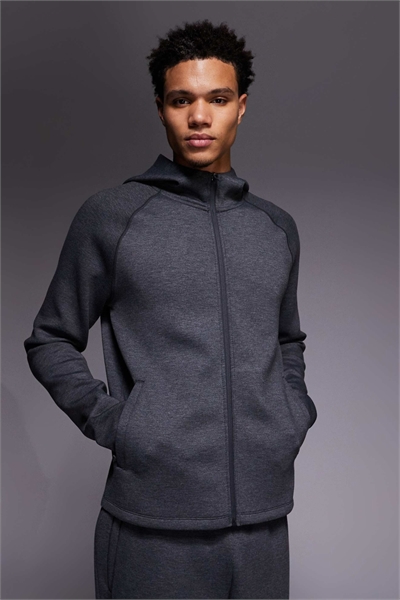 Толстовка с капюшоном из ткани типа «скаба» на молнии и карманами на молнии артикул 151097181