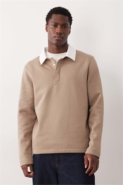 Толстовка-поло с контрастным воротником артикул 150369404