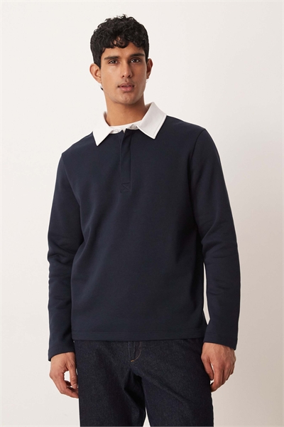 Толстовка-поло с контрастным воротником артикул 150173084