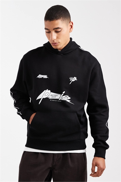 Свободная толстовка с принтом и окантовкой артикул 151053325