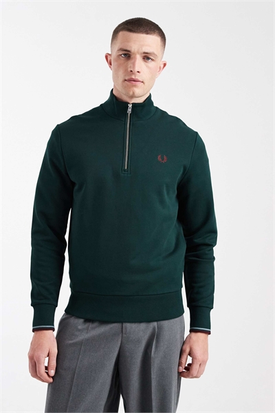 Свитшот с логотипом и полузастежкой-молнией артикул 154716251