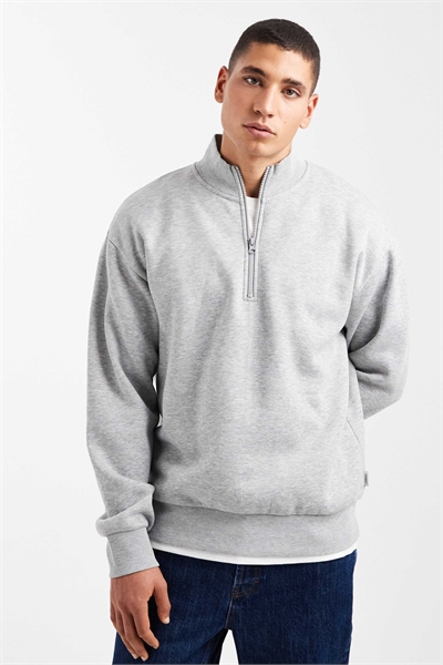 Свитшот свободного кроя с застежкой-молнией на 1/4 артикул 151096781
