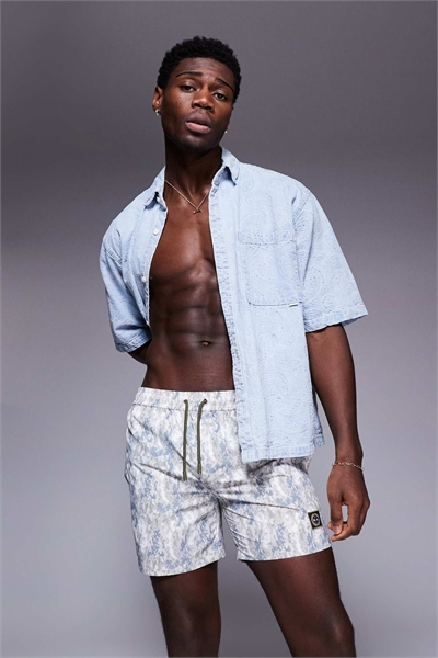 Плавки с выцветшим камуфляжным принтом артикул 142434397