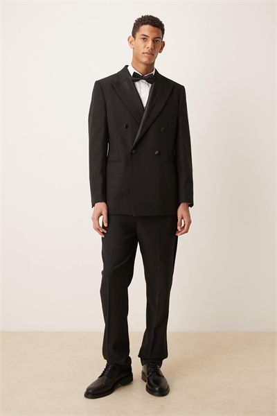 Узкие брюки к смокингу с атласными вставками артикул 150742741