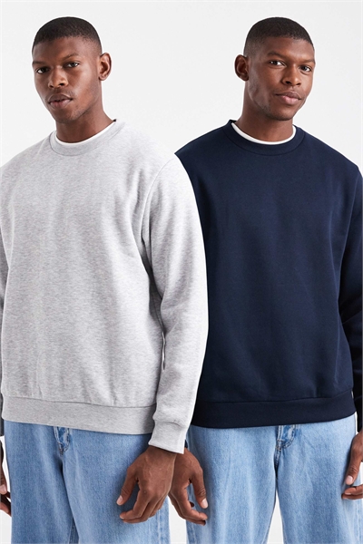 Набор из 2-х свитшотов с круглым вырезом большого размера артикул 148787569