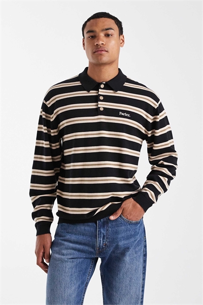 Трикотажная рубашка-поло с длинными рукавами и логотипом артикул 150976385