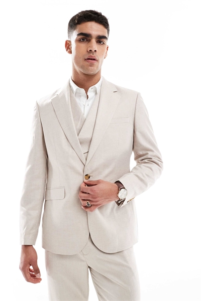 Приталенный пиджак из льна артикул 138664537