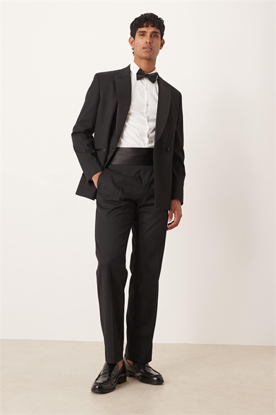 Брюки прямого кроя для смокинга с поясом-куммербандом артикул 146837201