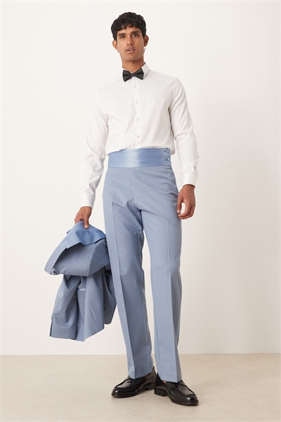 Брюки прямого кроя для смокинга с поясом-куммербандом артикул 146837199