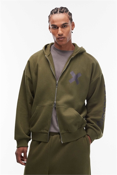 Толстовка свободного кроя из плотной ткани артикул 152866226