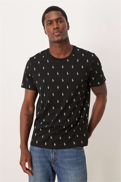 Футболка для отдыха из жидкого хлопка с логотипом в виде значка по всей поверхности артикул 152231027