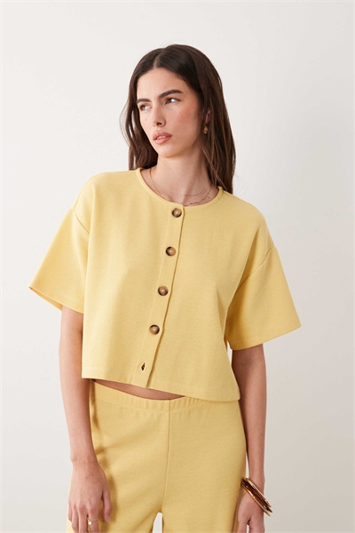 Кардиган с короткими рукавами из мягкой ребристой ткани co-ord артикул 156183279