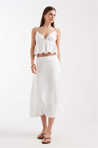 Юбка средней длины с эффектом льна co-ord артикул 154693194