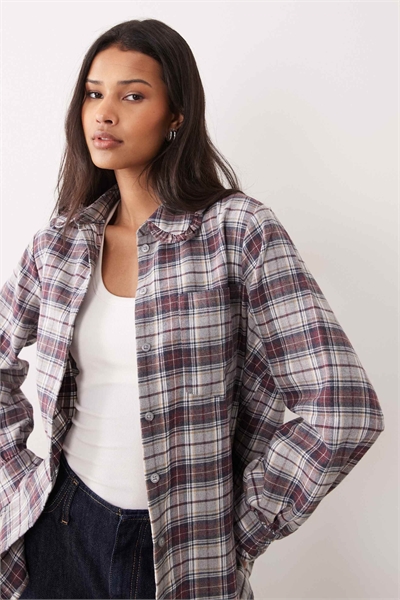 Рубашка свободного кроя с оборками артикул 155322434