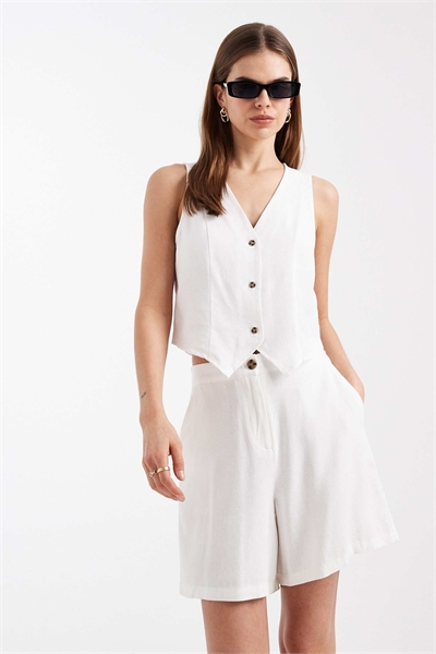 Шорты с эффектом льна, скроенные по фигуре co-ord артикул 154693190