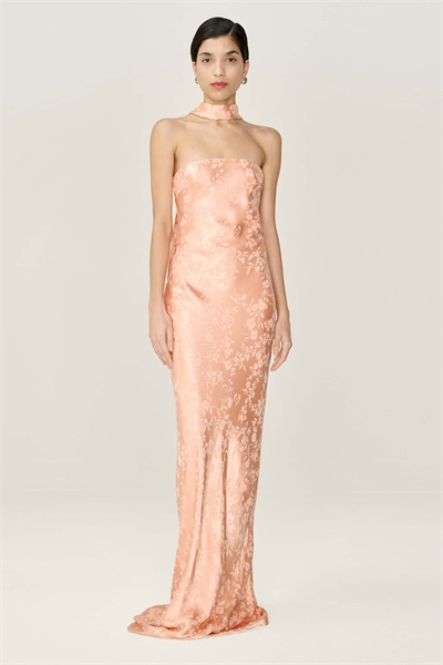 Платья Amdra без бретелек, макси-платье с цветочным принтом, персикового и оранжевого цветов артикул 155950788