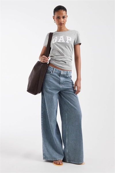 Джинсы средней посадки с широкими брючинами артикул 155766120