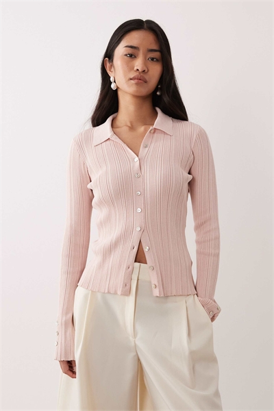 Рубашка с длинными рукавами и ребристым верхом на пуговицах артикул 153148930