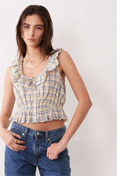 Топ с оборками в стиле доярки артикул 155541546