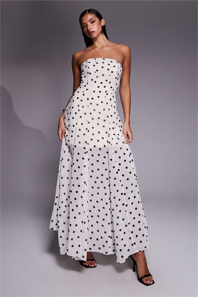 Прозрачное макси-платье без бретелек артикул 153251603