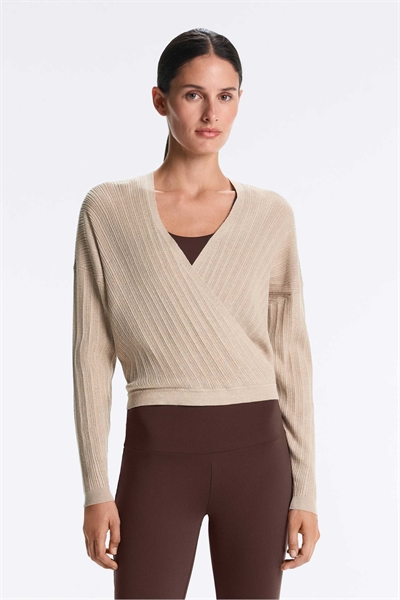 Свитер из перекрестного ребристого трикотажа артикул 156331698