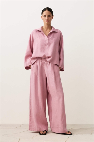 Брюки из 100% льна с широкими брючинами артикул 156279288