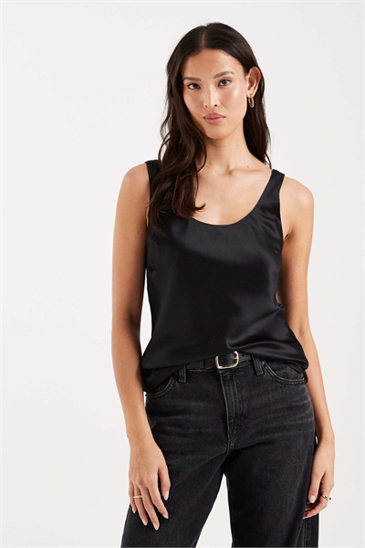 Атласная майка с круглым вырезом артикул 152802650