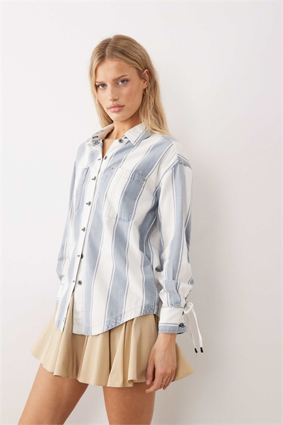 Рубашка Crossroads с крупными полосками и пуговицами артикул 154238200
