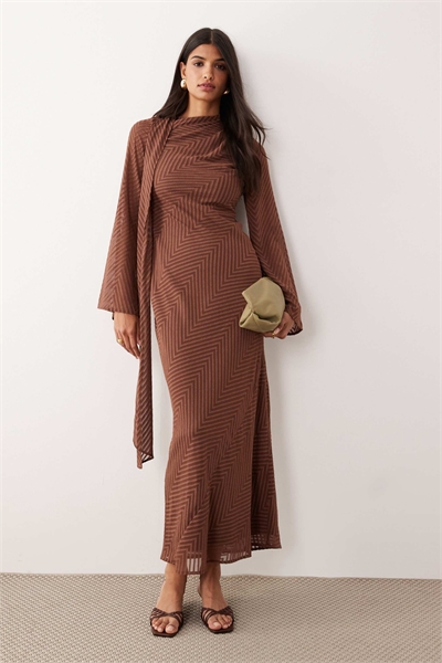 Макси-платье с элементами в виде шарфа артикул 150499192