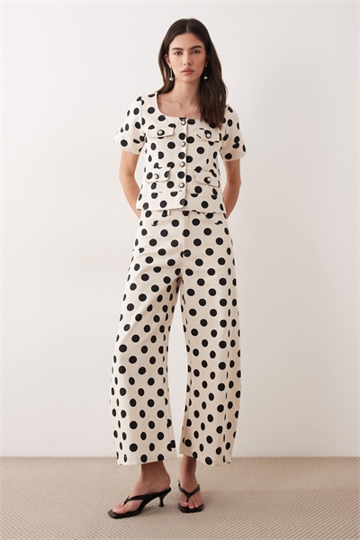 Джинсы-бочки из денима в горошек co-ord артикул 155587875