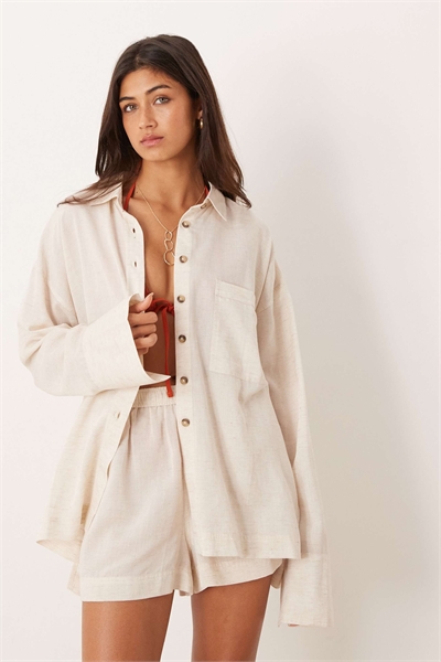 Прозрачная пляжная рубашка Ipanema с ломтиками льна артикул 152667767