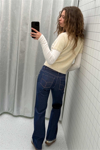 Джинсы-кюлоты с низкой талией артикул 155808809