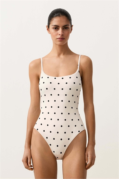 Купальник-треугольник Piqué в горошек артикул 156166792