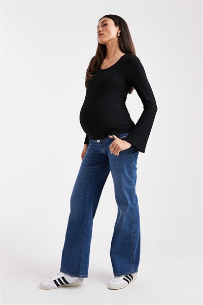 Джинсы с высокой талией и широкими брючинами артикул 143821984